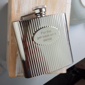 6oz Ribbed Engraved Hip Flask with Free Engraving