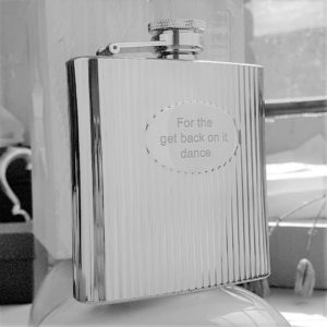 6oz Ribbed Engraved Hip Flask with Free Engraving