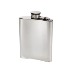 Personalised 6 oz Plain Pewter Kidney Hip Flask with Captive Top