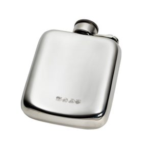 Personalised 4 oz Plain Pewter Pocket Hip Flask with Captive Top