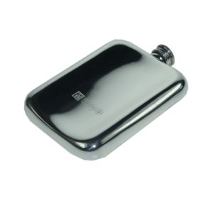 Personalised 6 oz Skull Heart Cluster Pewter Hip Flask