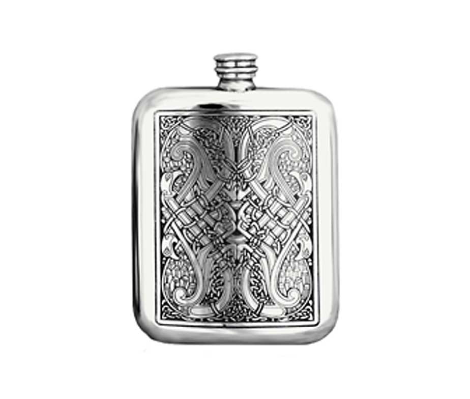 Stainless Steel Flasks for Liquor Celtic Knot Whiskey Flask 6oz