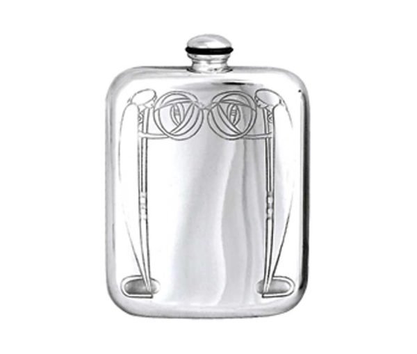 Art Deco Engraved Hip Flask with Free Engraving