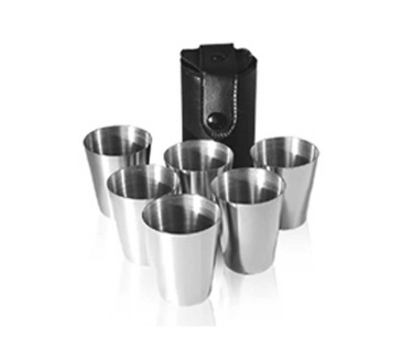 Set of Six Cups - Hip Flask Accessory