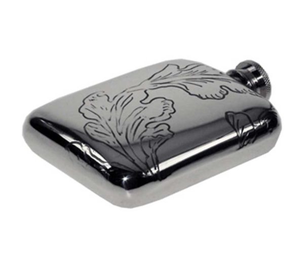 National Trust Cushion Engraved Hip Flask with Free Engraving