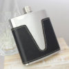 Leather Personalised Hip Flask with presentation box and FREE engraving